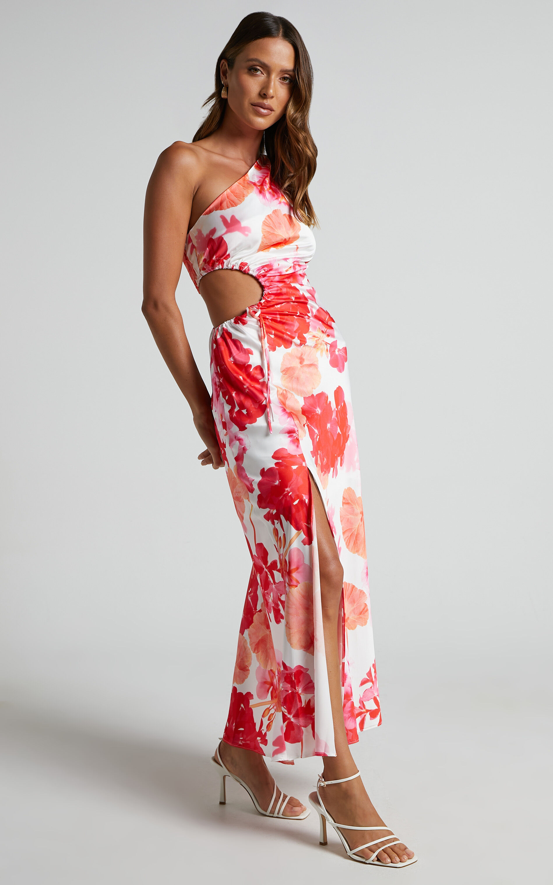 White floral hotsell cut out dress