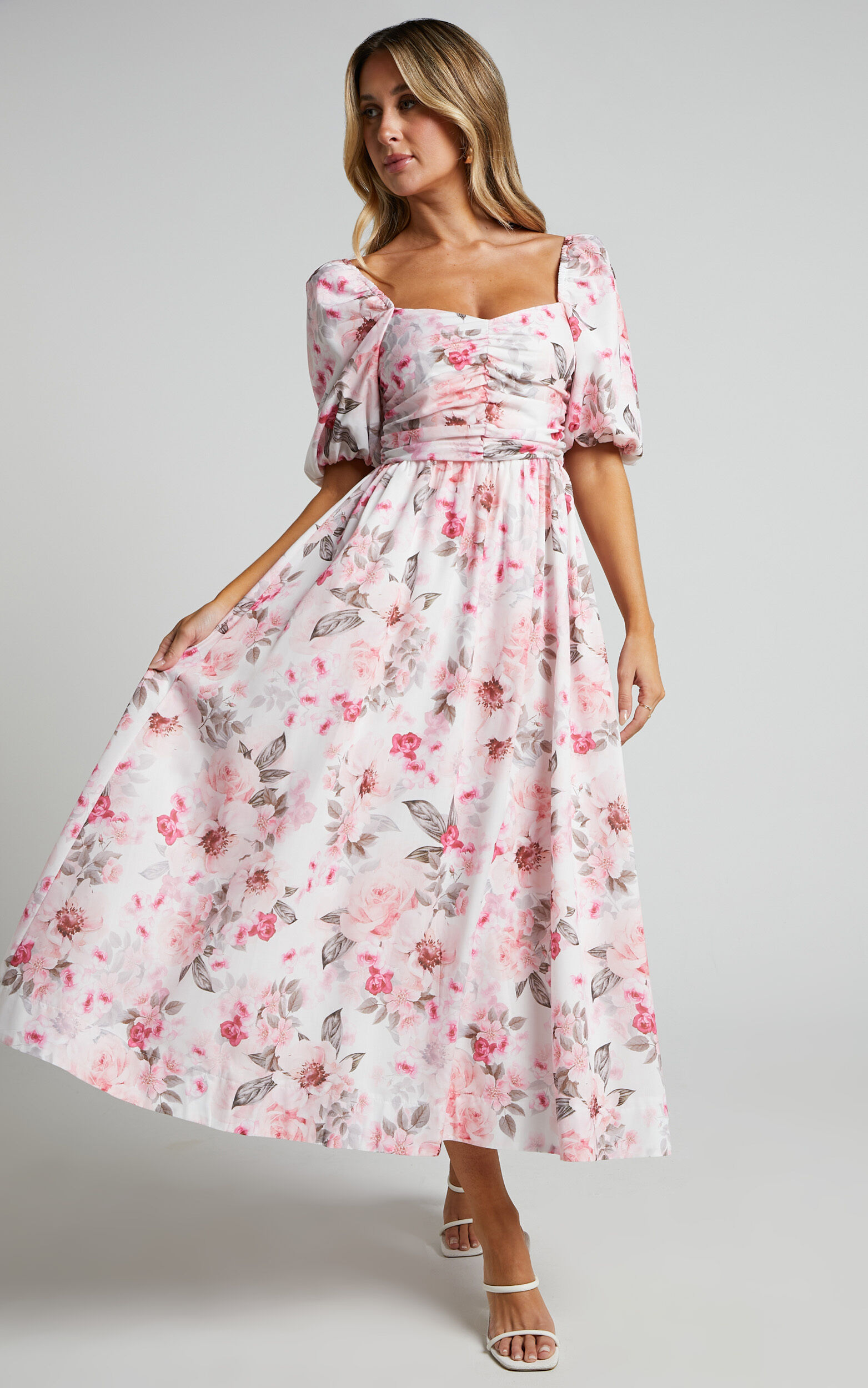 herlipto♡French Bouquet PuffSleeve Dress French Bouquet Puff Sleeve Dress