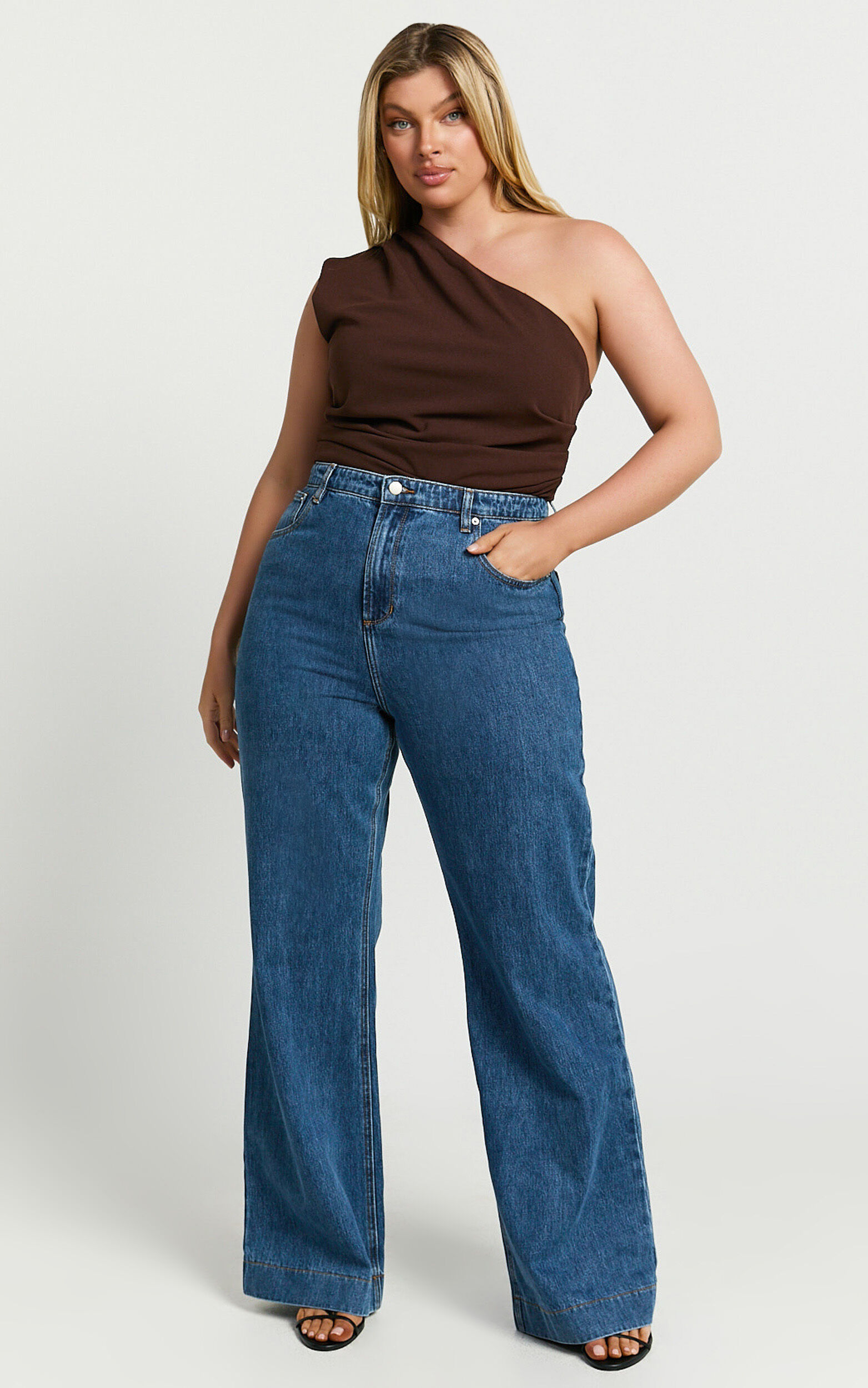 【INCHANT ME】[summer] 305 High Waist Long Wide Denim Summer Fabric] 616 Wide Denim Half Pants (2C) - INCHANT ME
