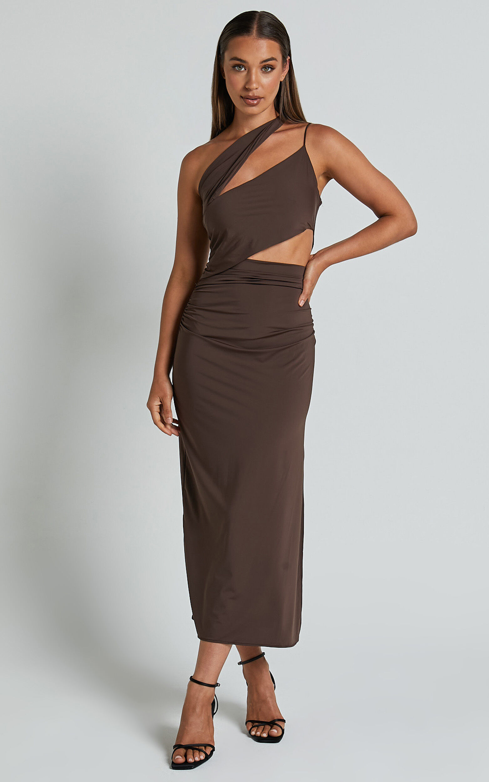 One shoulder slip dress outlet