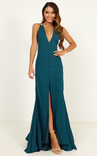 Plans Tonight Maxi Dress In Teal