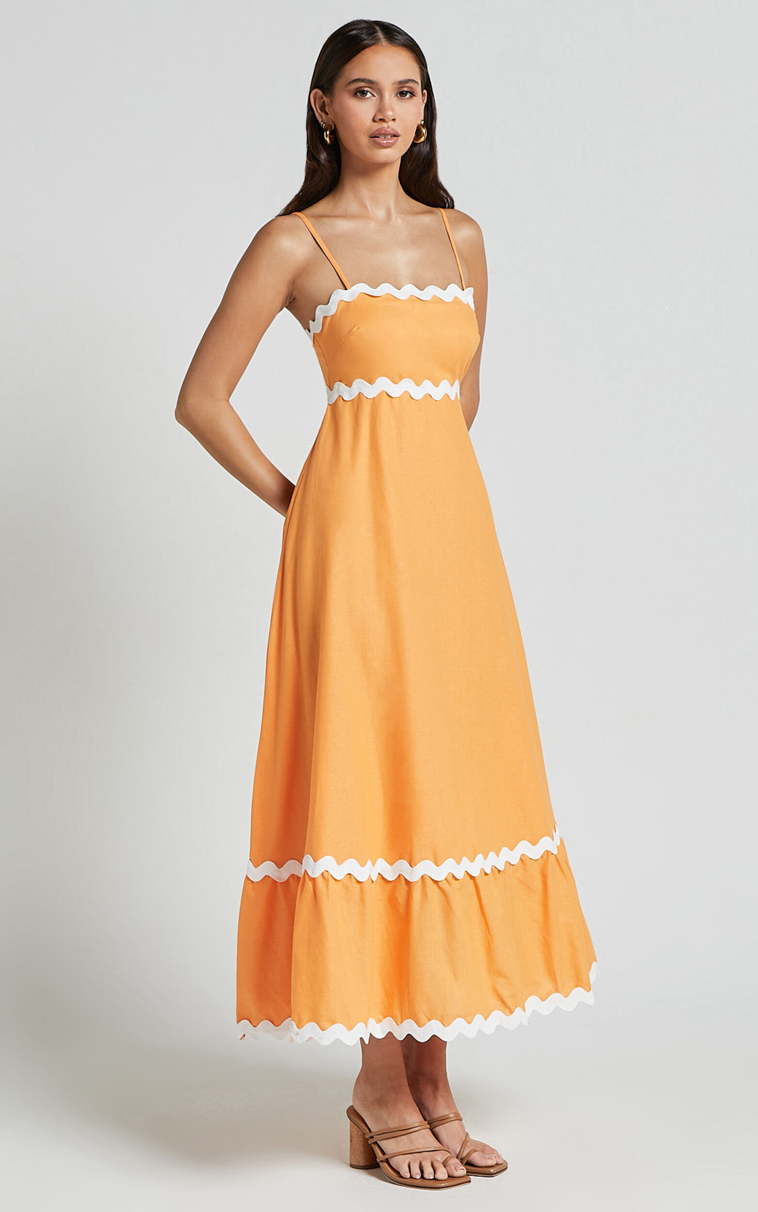VOZ sleeveless silk midi dress - Orange