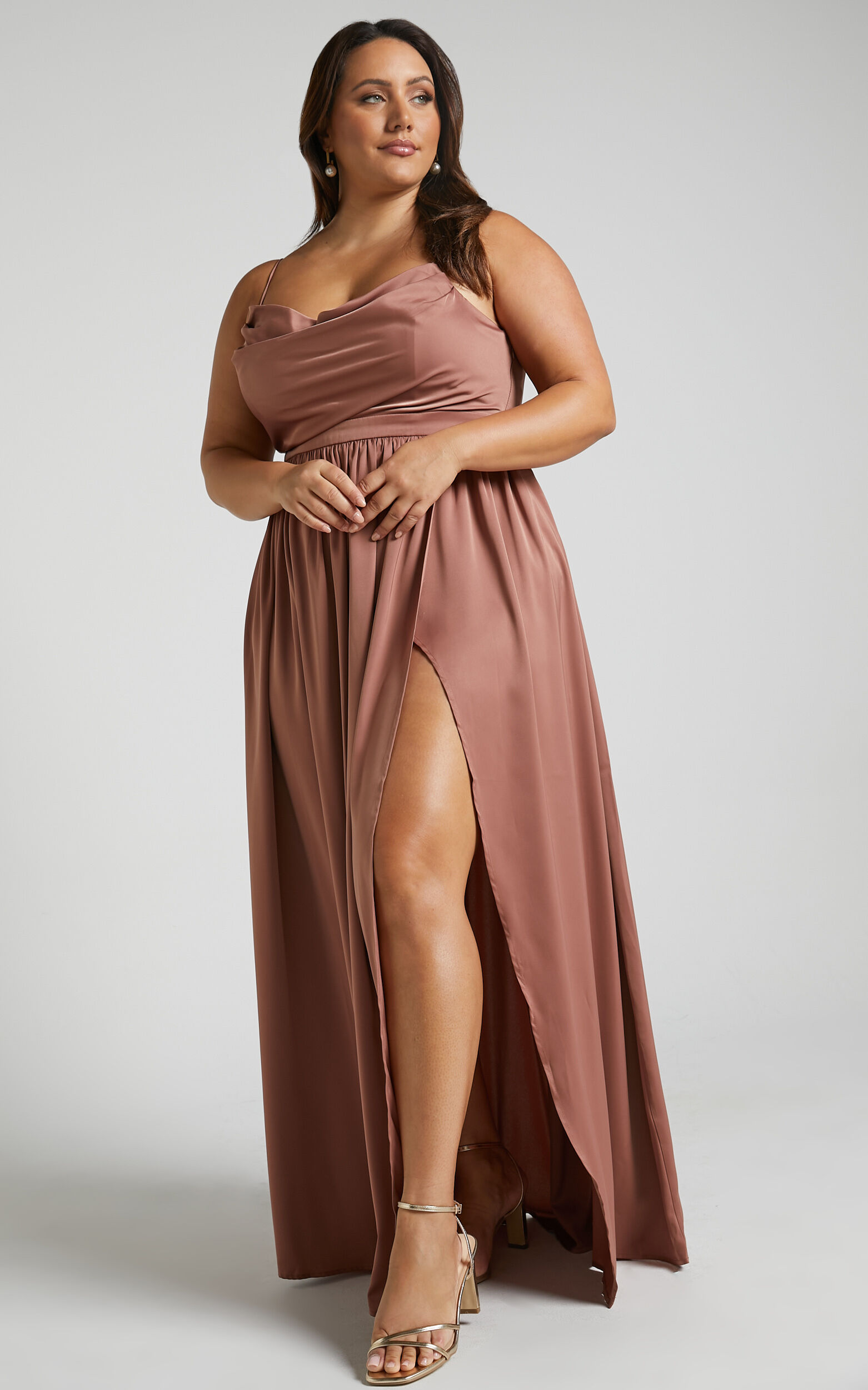 Dusty rose maxi dress plus size deals