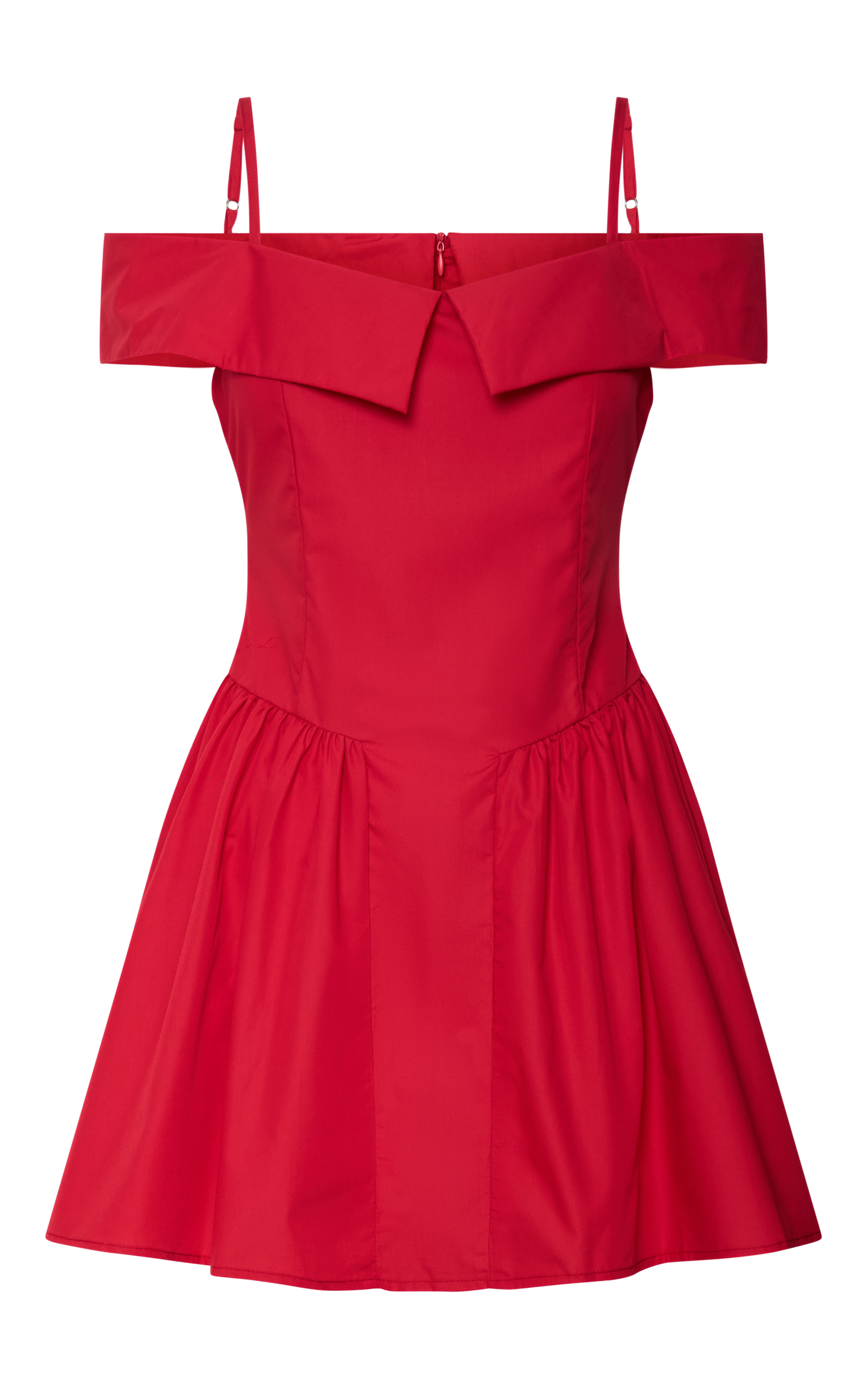 Bea Mini Dress Off the Shoulder Fit and Flare Dress in Red