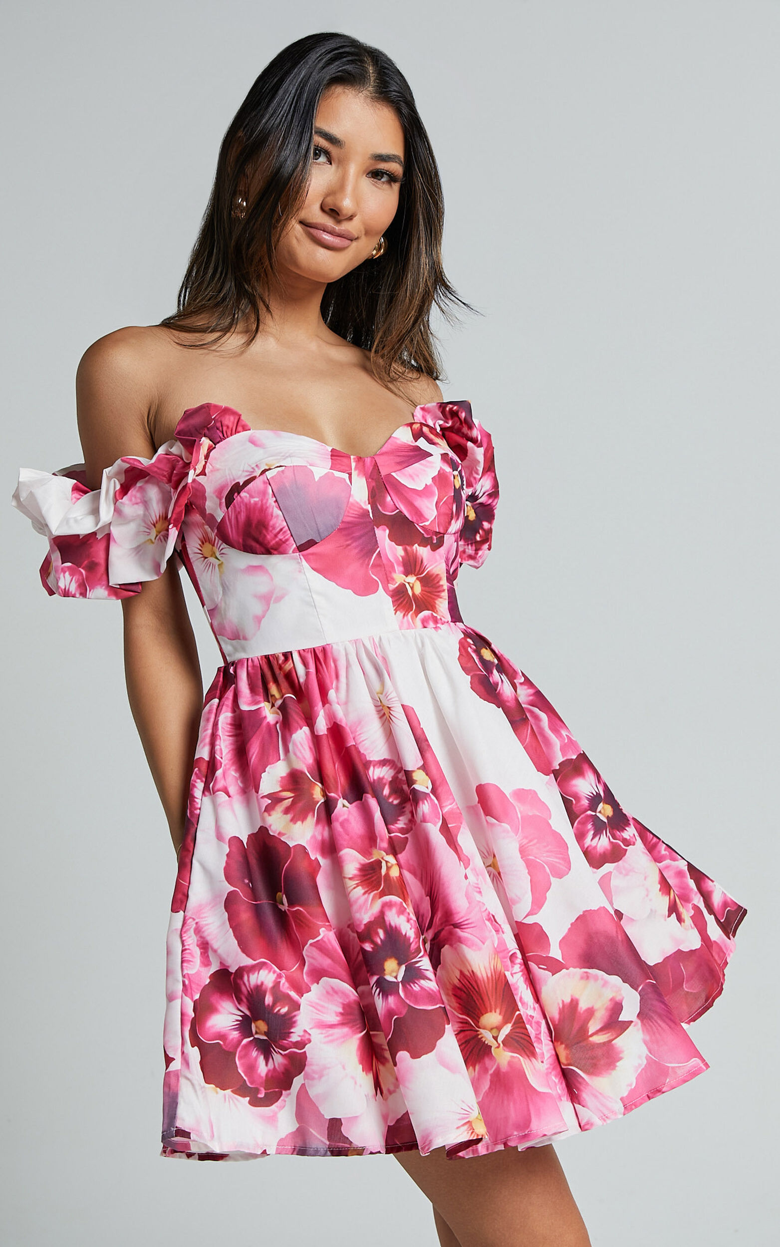 Red Dress Boutique, Dresses, Pulling Heartstrings Pink Floral Print Dress