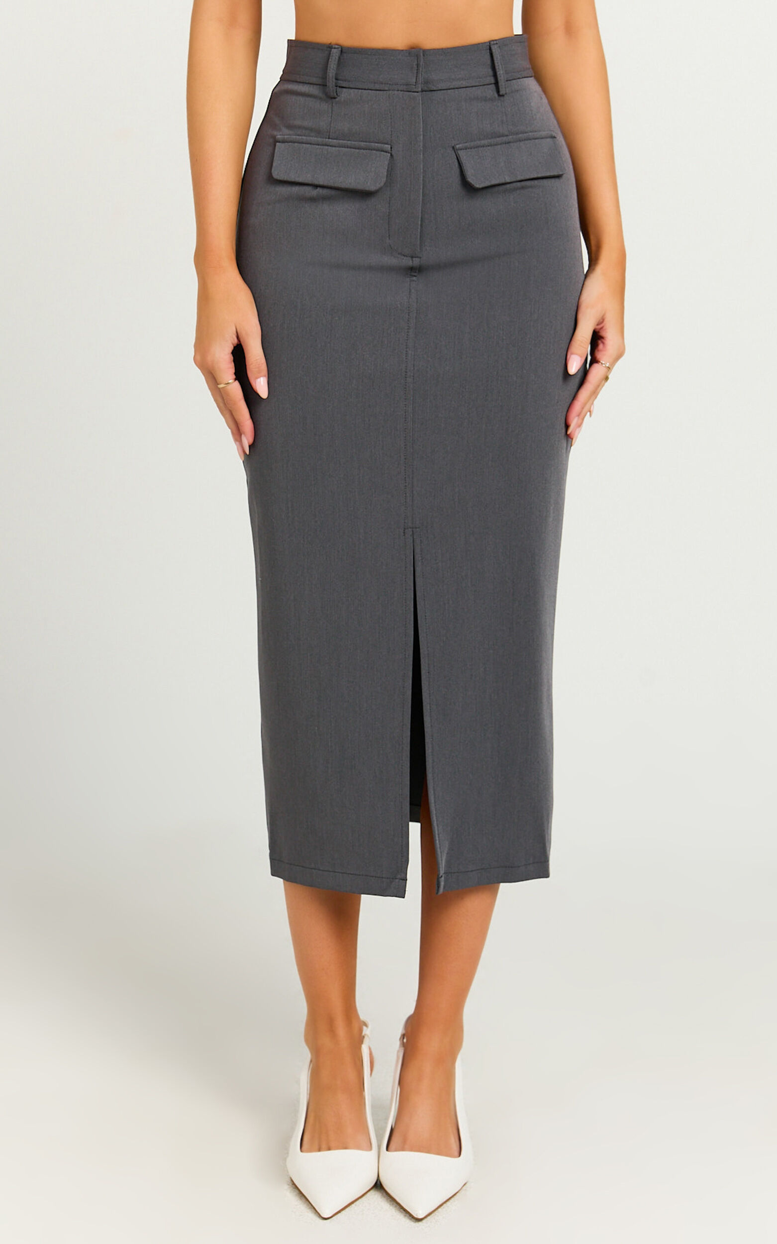 Tall high waisted midi skirt best sale
