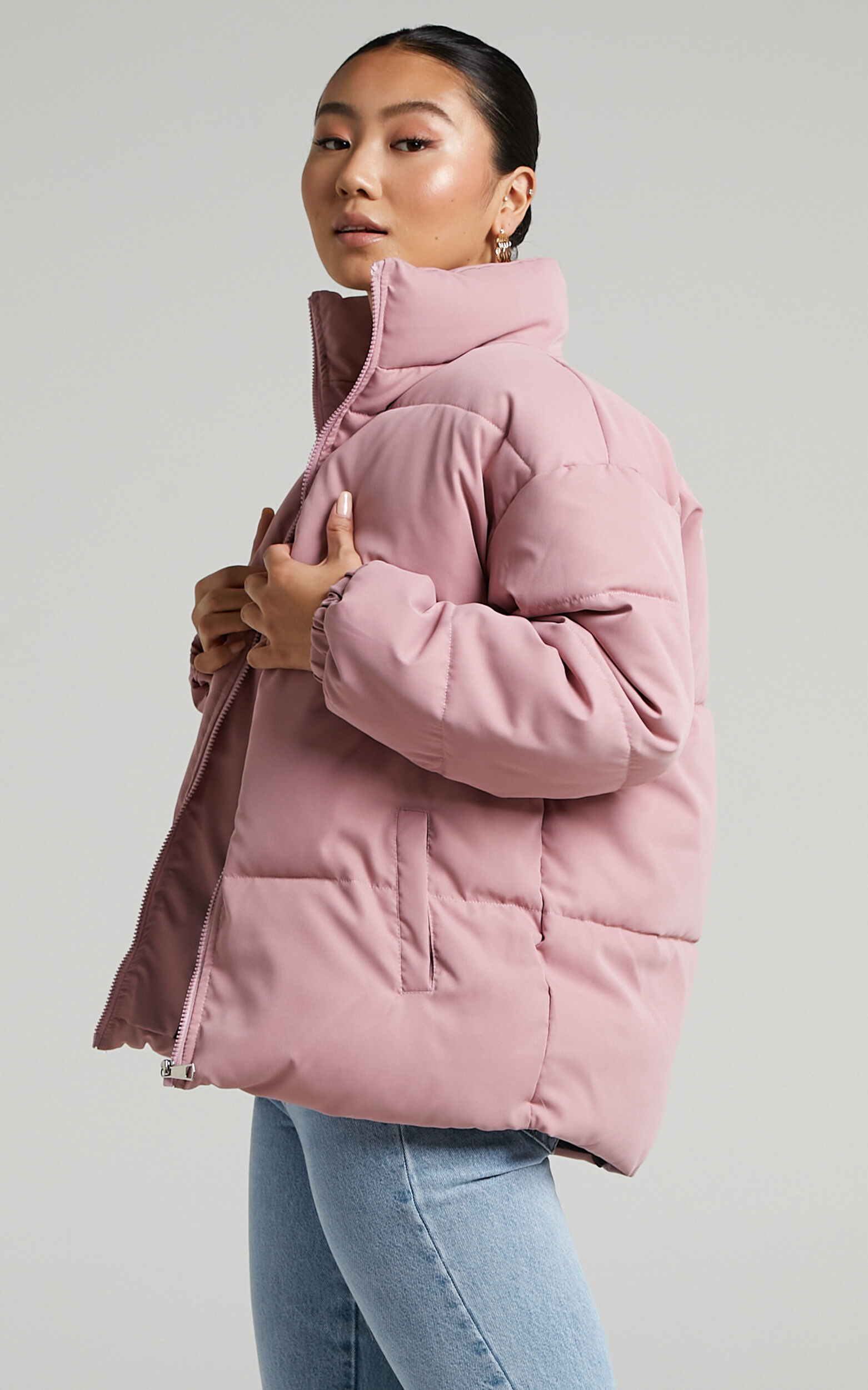 Peach puffer jacket online