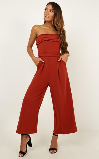 Up Ahead Jumpsuit In Rust
