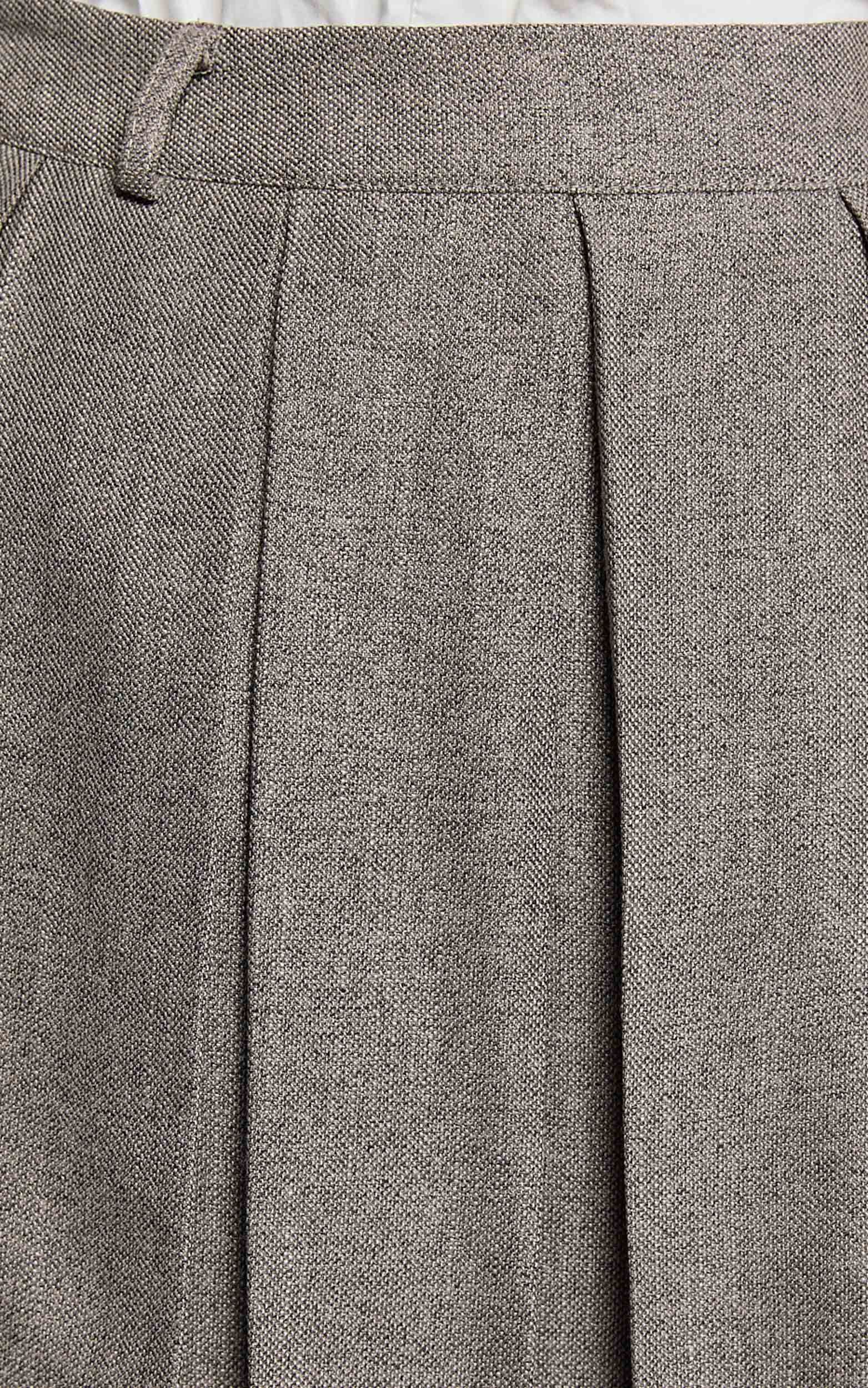 Andie Mini Skirt - Tailored Pleated Mini Skirt in Grey | Showpo USA