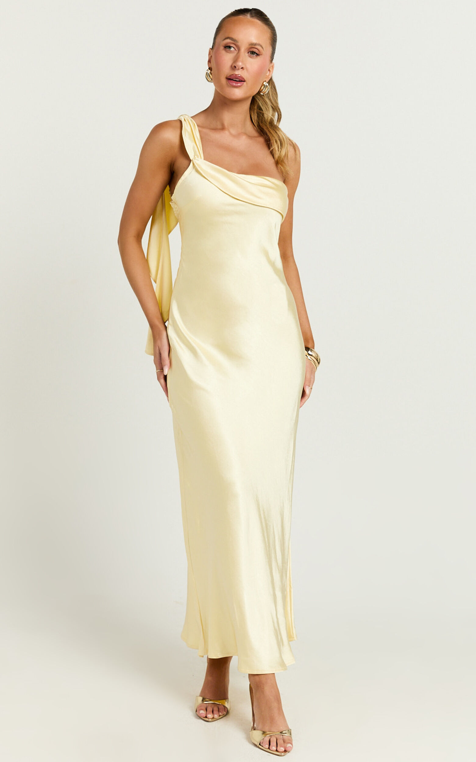 One shoulder slip dress hot sale
