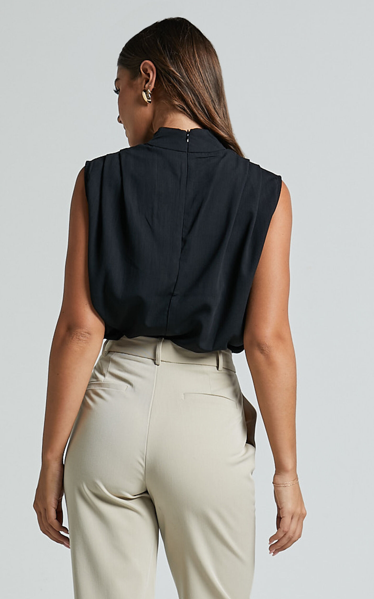 Arianae Top - High Neck Top in Black | Showpo USA