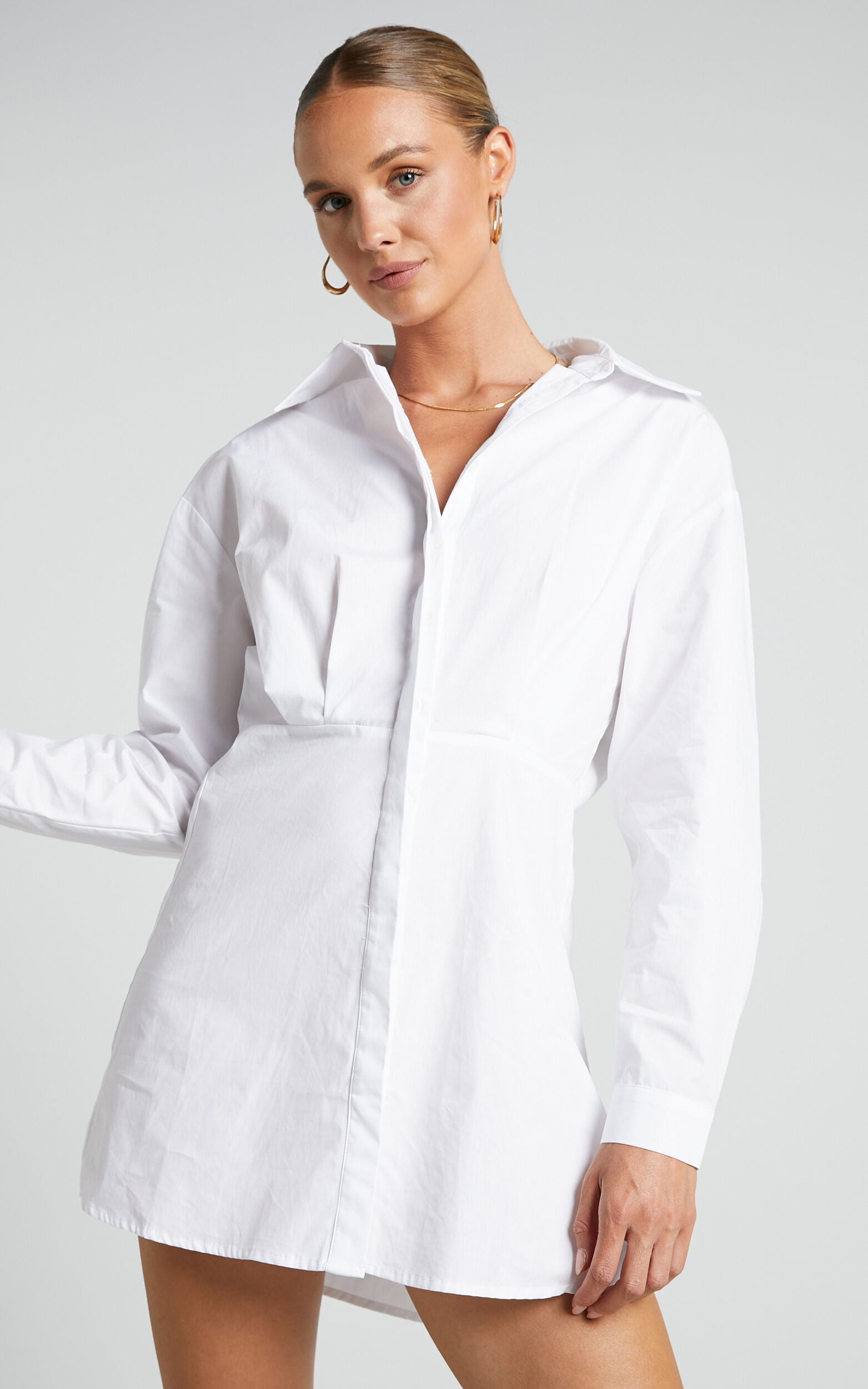 White lace up t shirt dress cheap