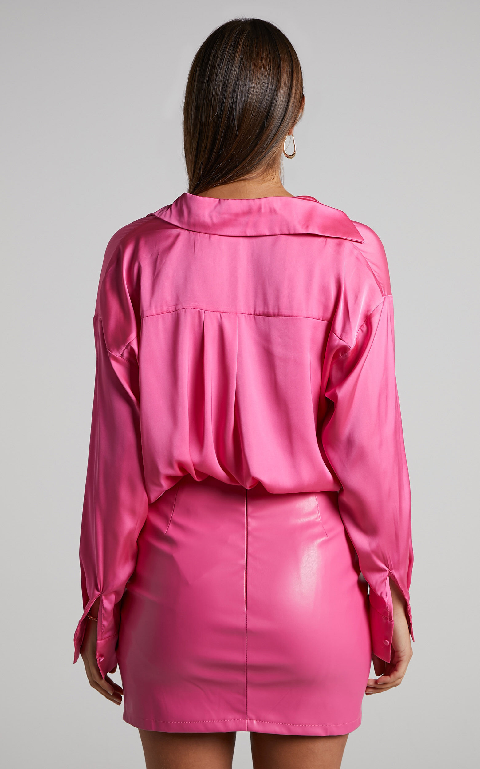 Pink faux skirt deals
