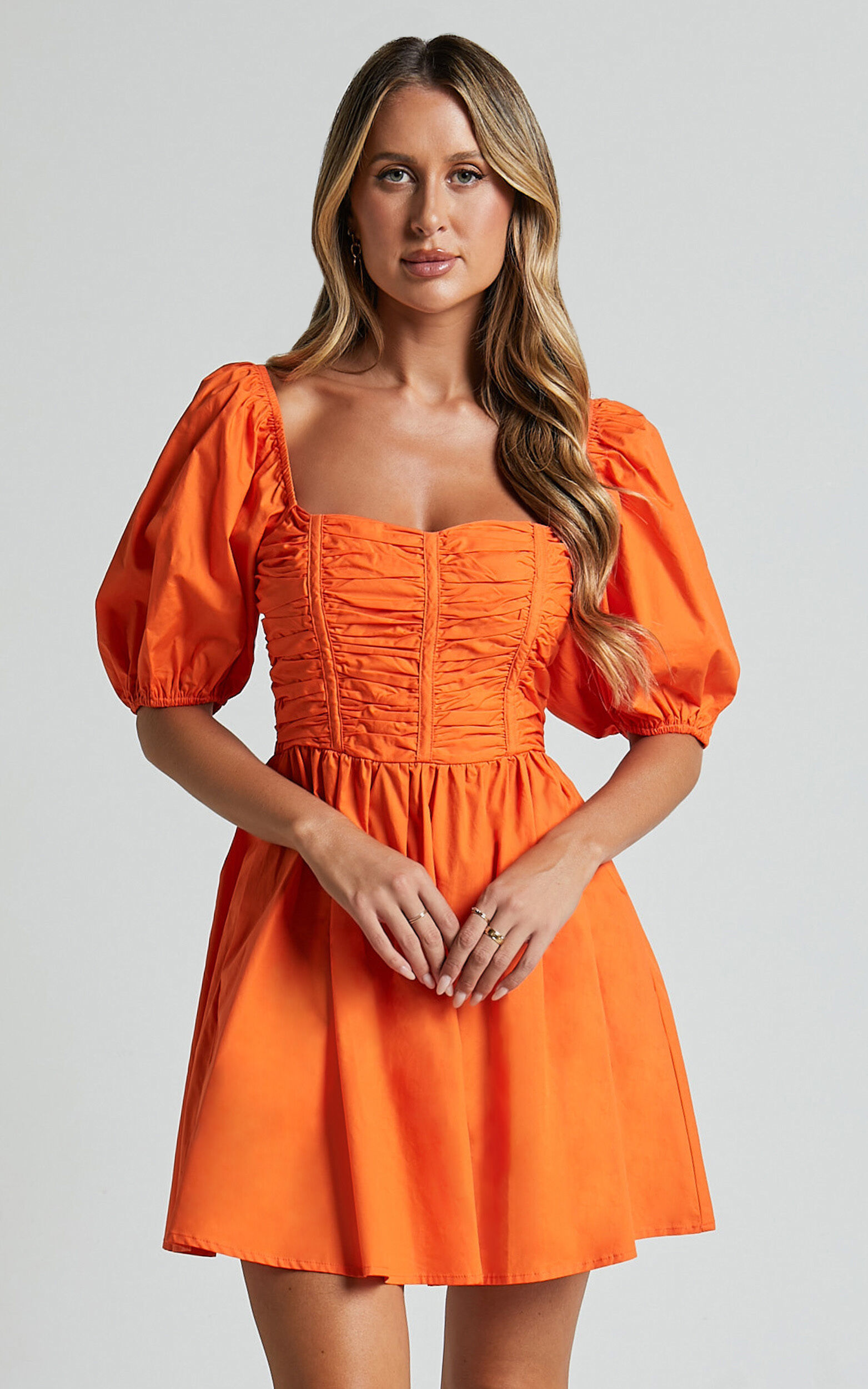 Short sleeve orange dress top
