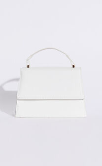 Rhianna Bag - Top Handle Crossbody Bag in White