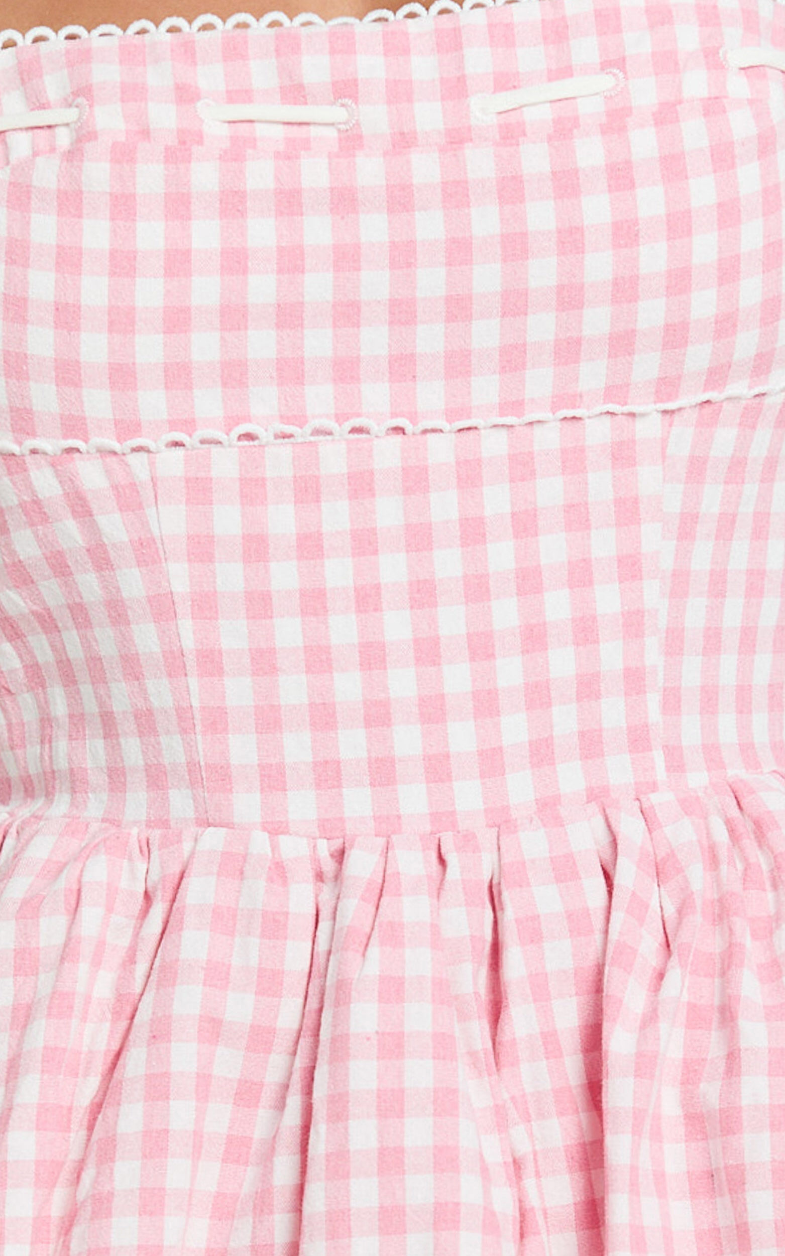 Caitlin Mini Dress - Gingham Square Neck Fit And Flare Dress Caitlin Mini Dress - Gingham Square Neck Fit And Flare Dress