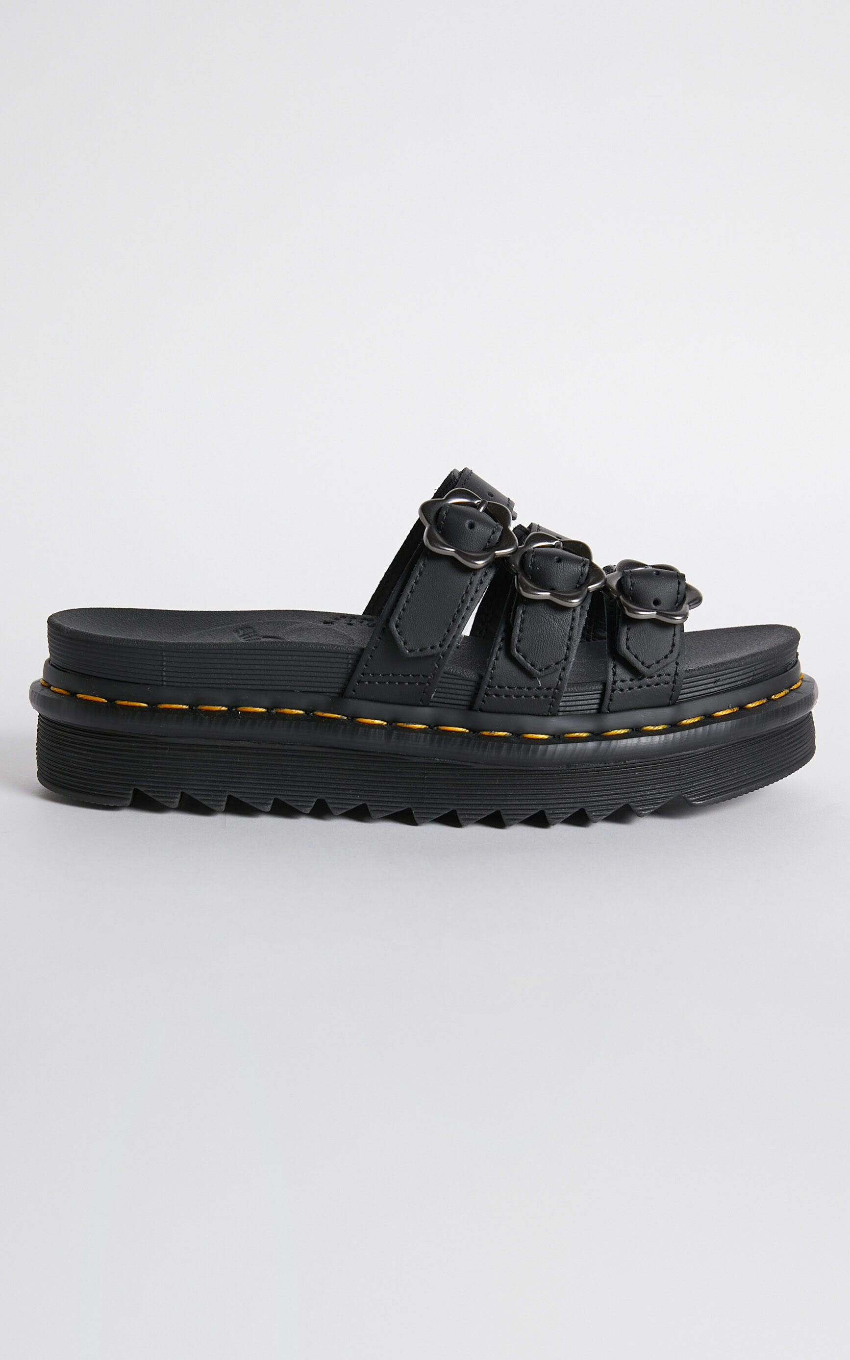 Dr. Martens - Blaire Slide Flower in Black | Showpo