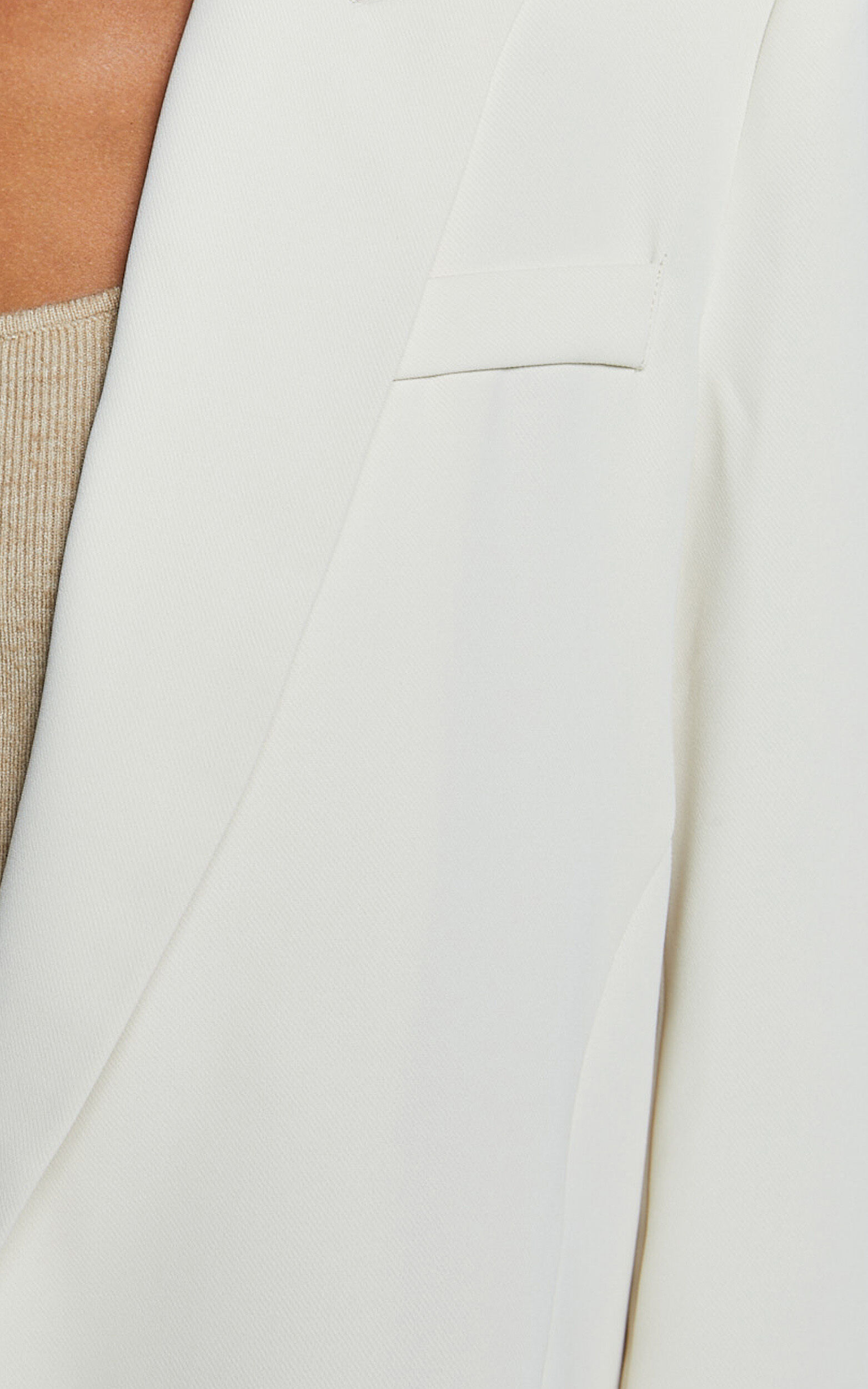 Michelle Blazer - Oversized Plunge Neck Button Up Blazer in Stone | Showpo
