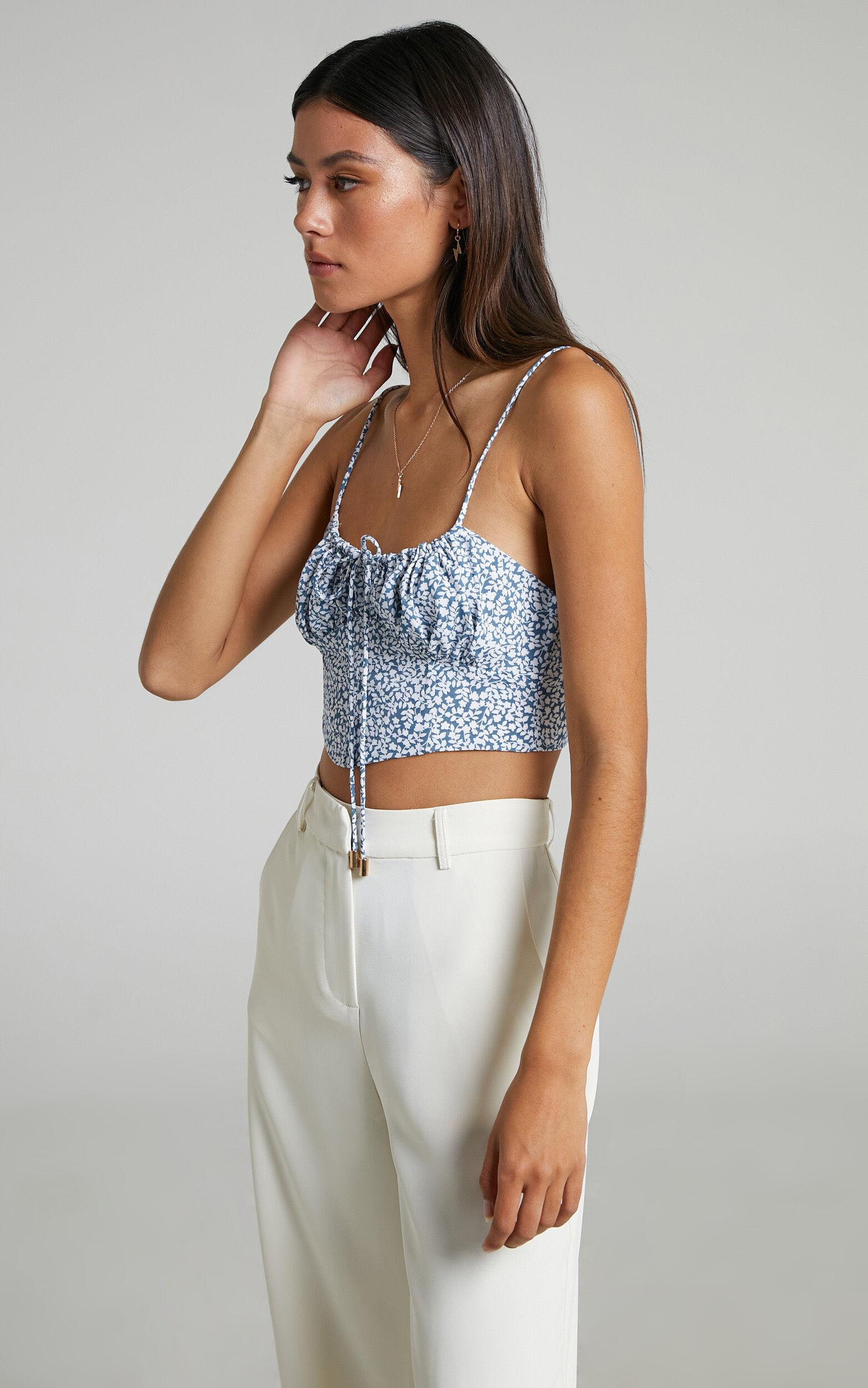 Tie front bustier top outlet