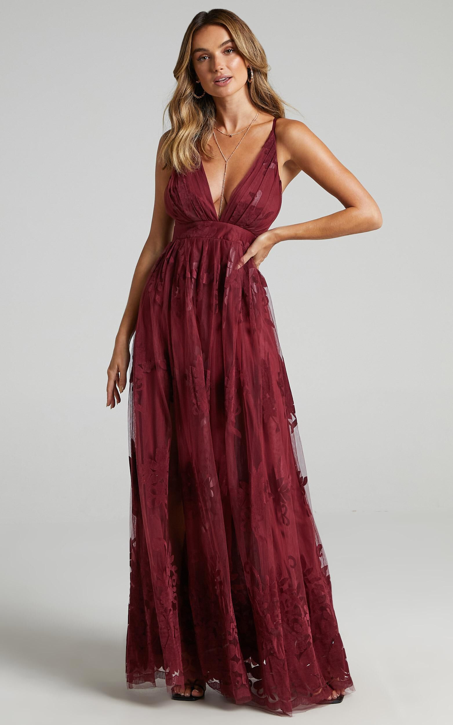 Promenade maxi shop dress in wine