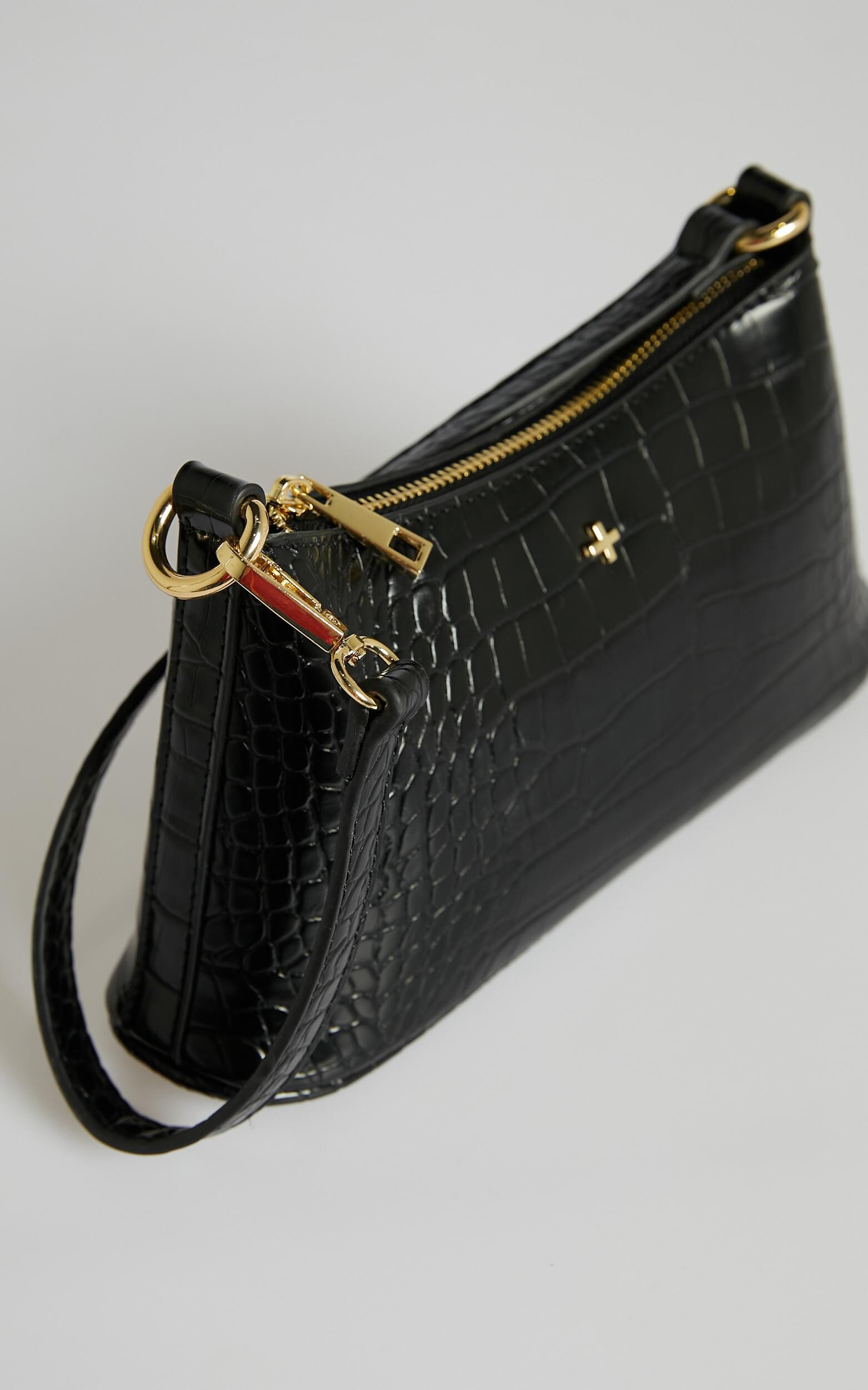 Peta and Jain Danni Bag in Black Croc Showpo