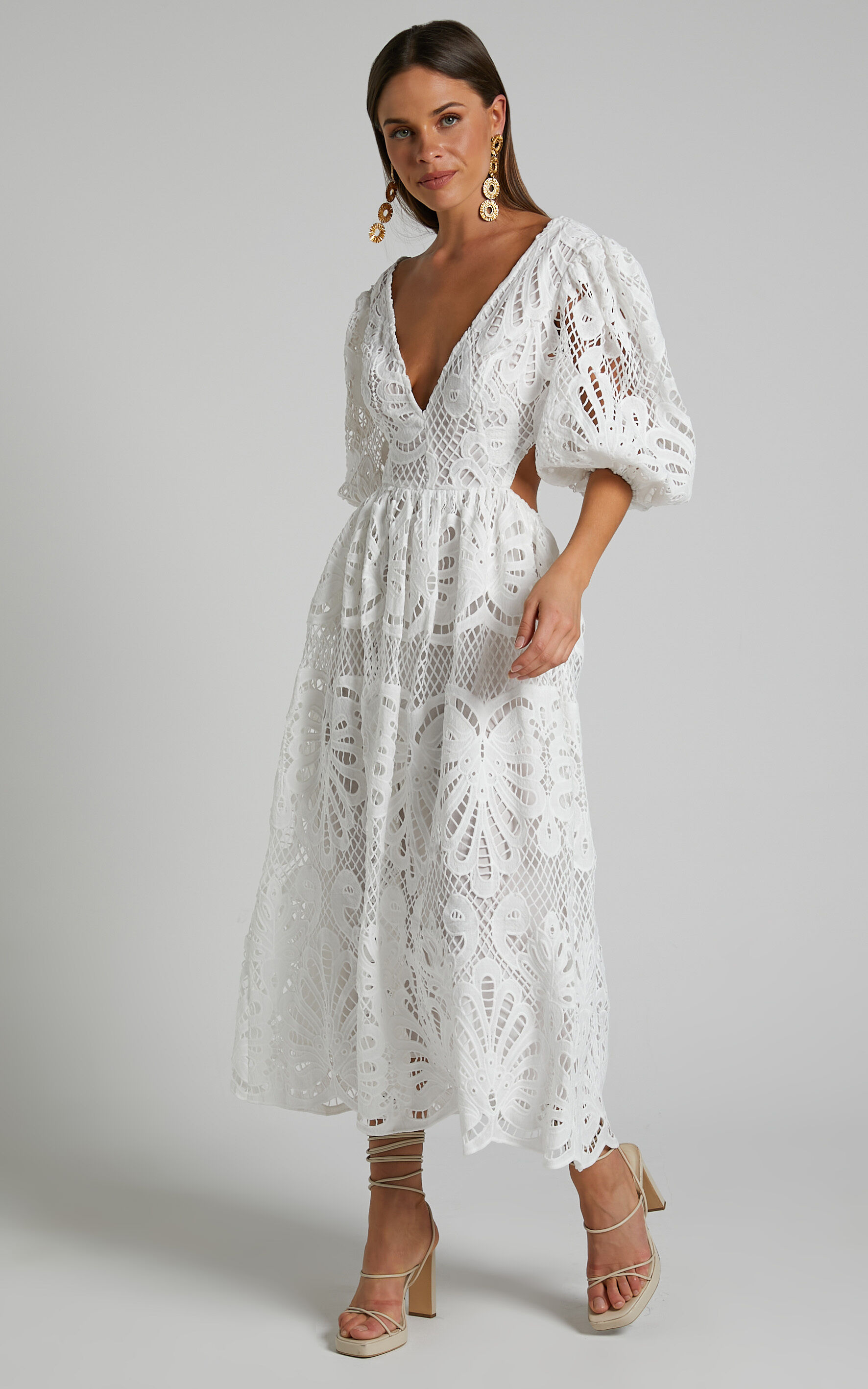 White basic midi top dress