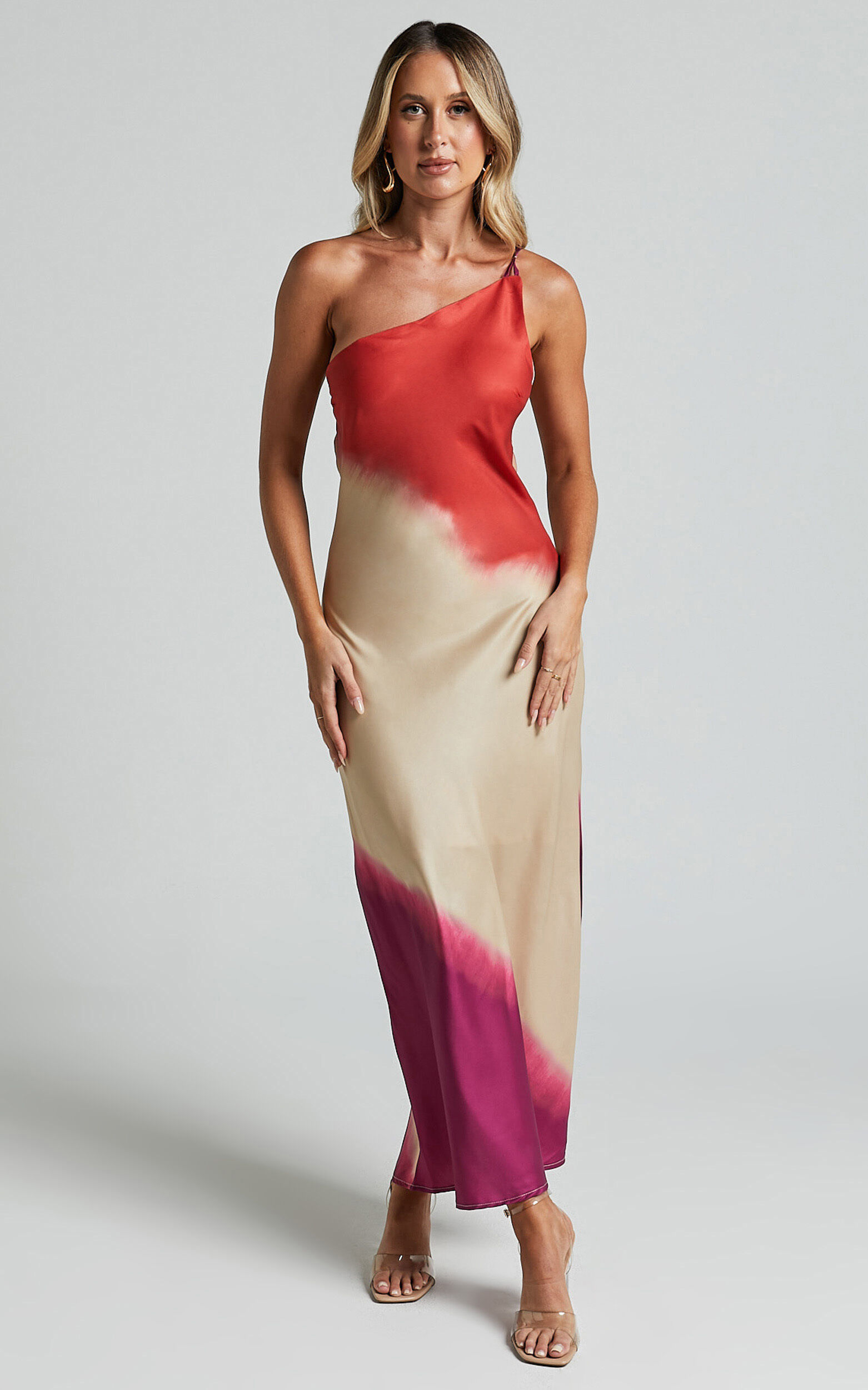 One shoulder ombre dress clearance