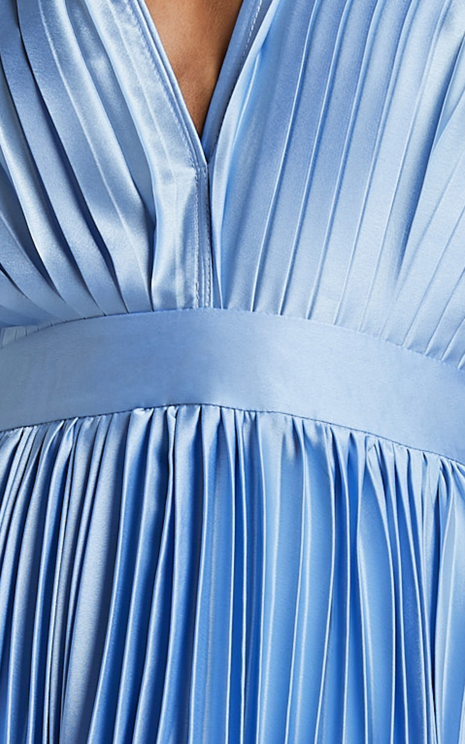 Pale blue pleated dress sale