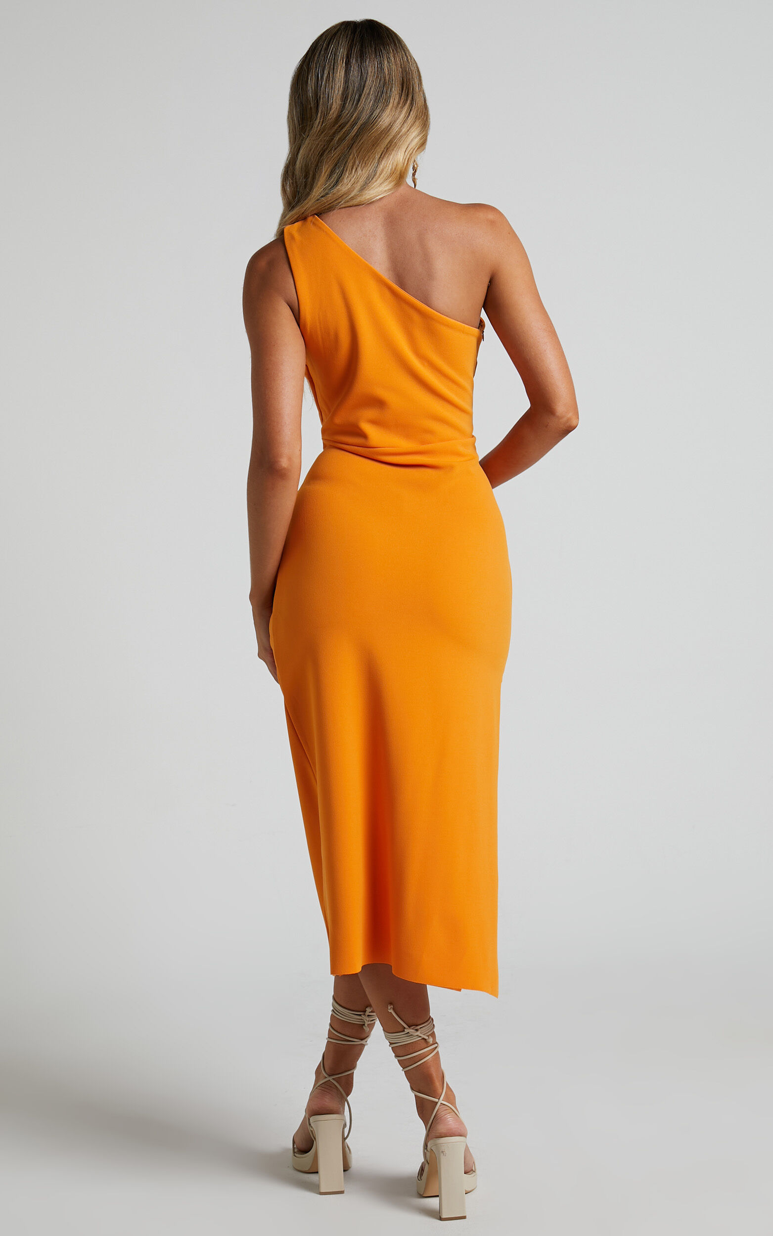 A one shoulder on sale long straight cocktail dress