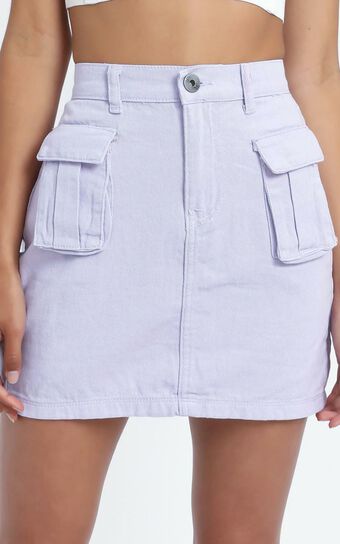 Mendez Denim Skirt in Lilac
