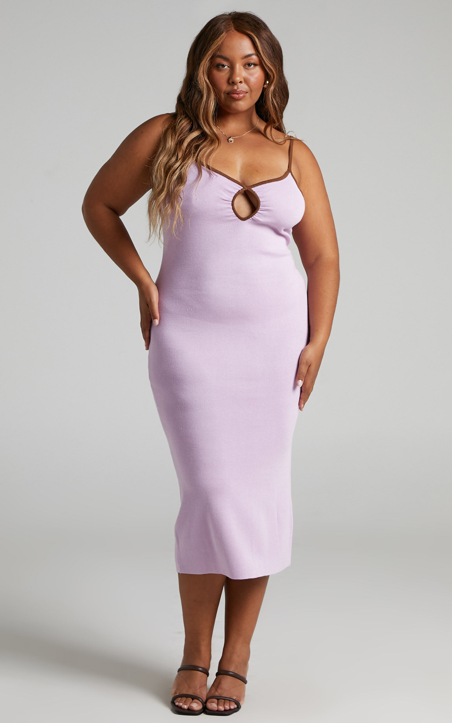 Strappy knit midi dress best sale