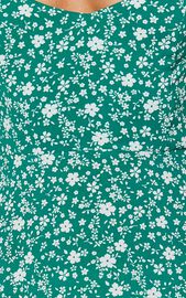 Donissa Midi Dress - Thigh Split Flutter Sleeve Dress in Green | Showpo USA