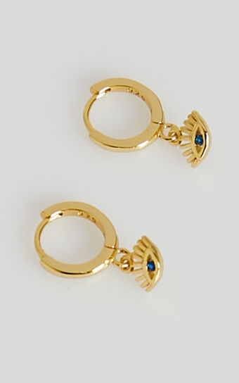 Izoa - Ira Huggie Earrings in Gold