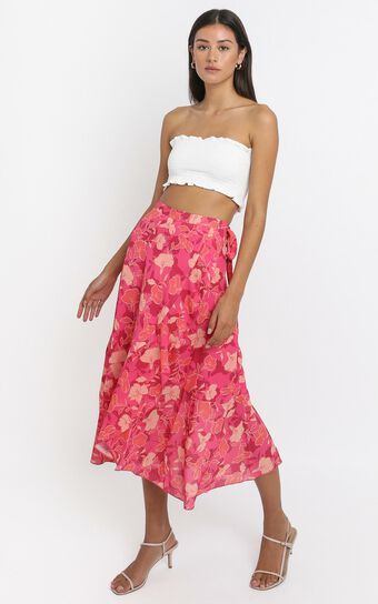 Add To The Mix Skirt in Berry Floral
