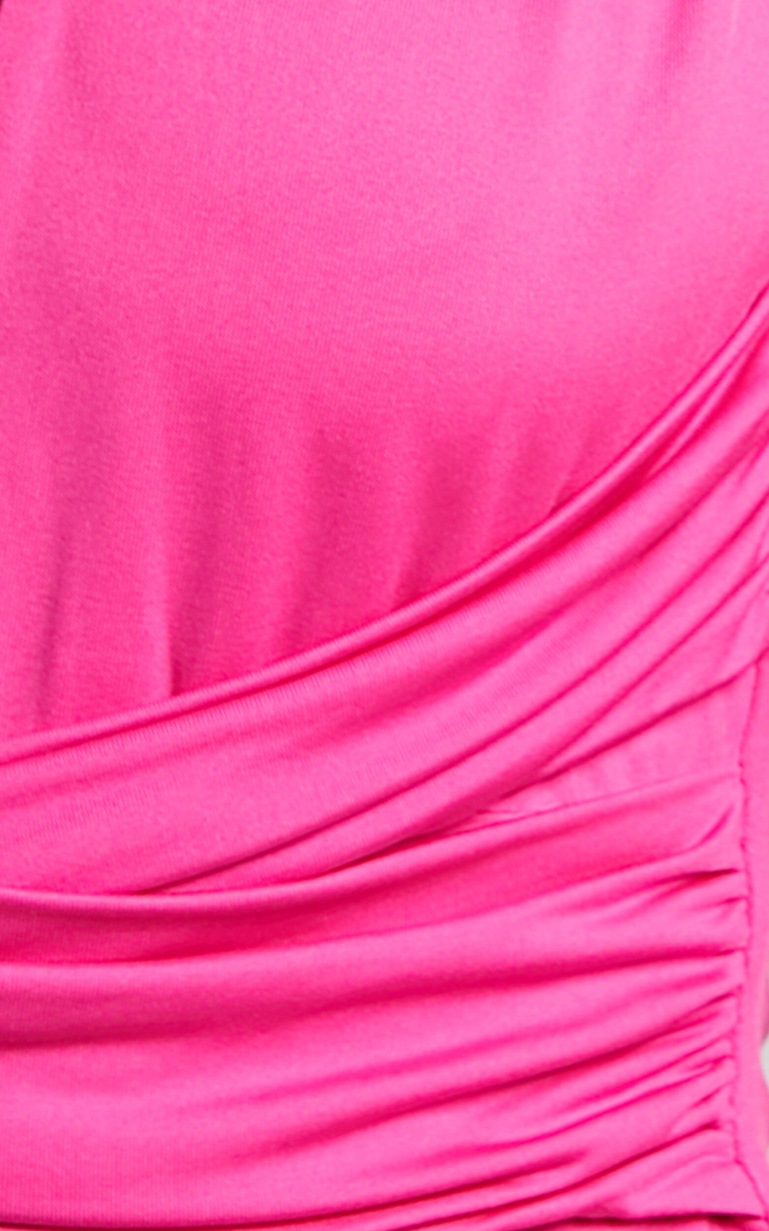 Jairlee Bodysuit - Plunge Neck Faux Wrap Front Bodysuit in Hot