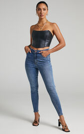 Lucilla Jeans - High Waisted Contour Fitted Denim Jeans in Blue | Showpo