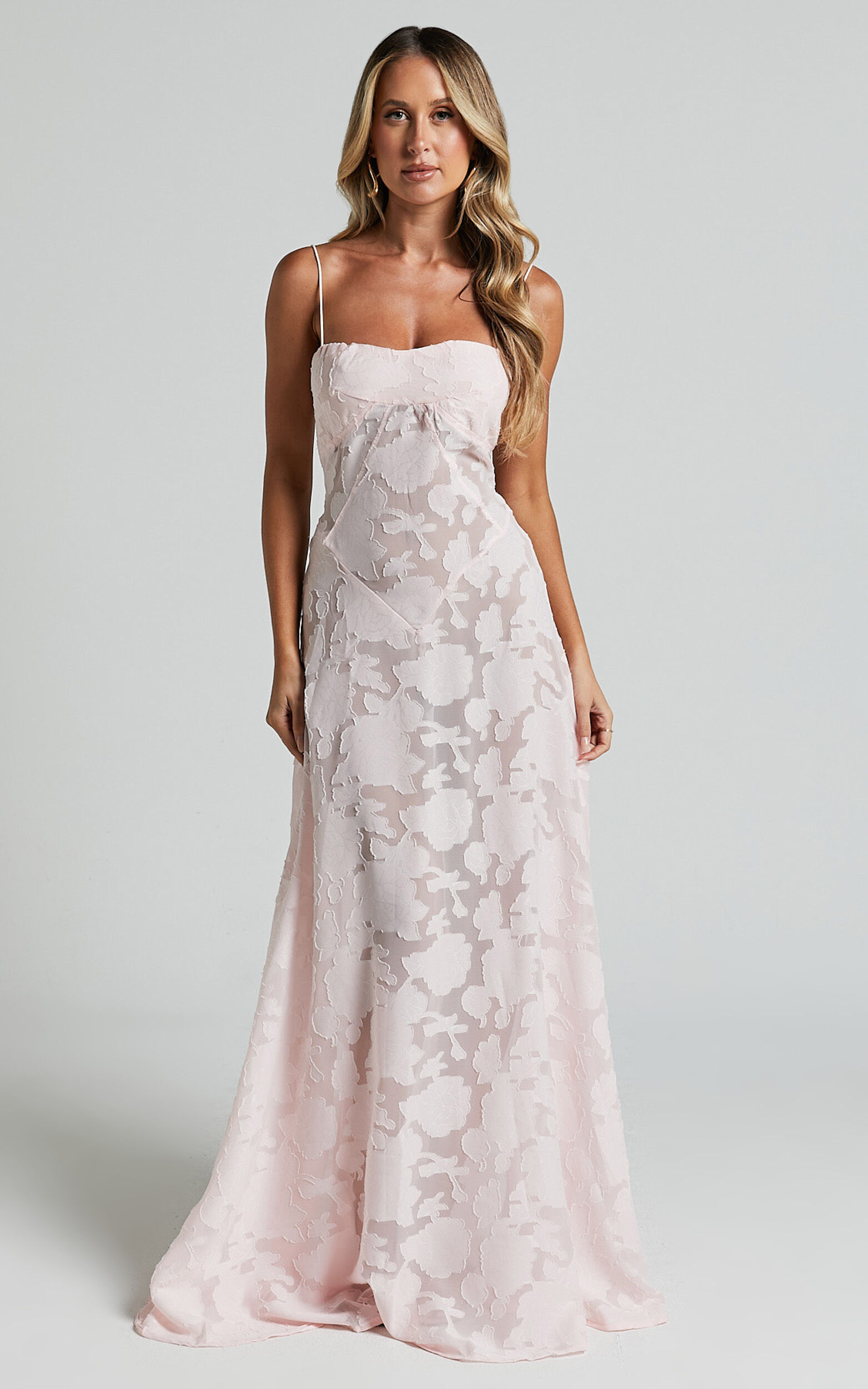 Lily Maxi Dress Sheer Jacquard Maxi Dress in Pink Showpo USA