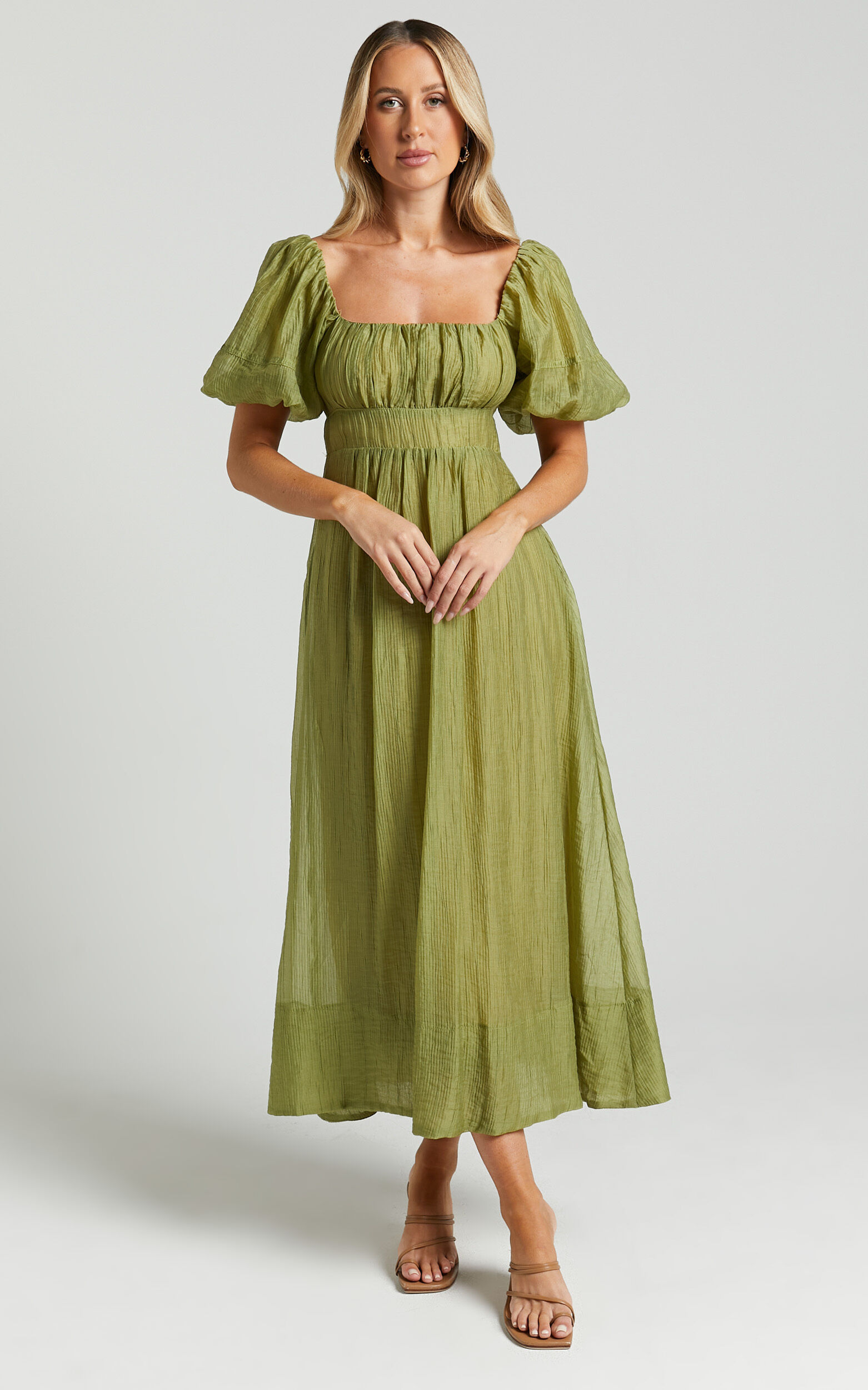Straight neck midi sales dress
