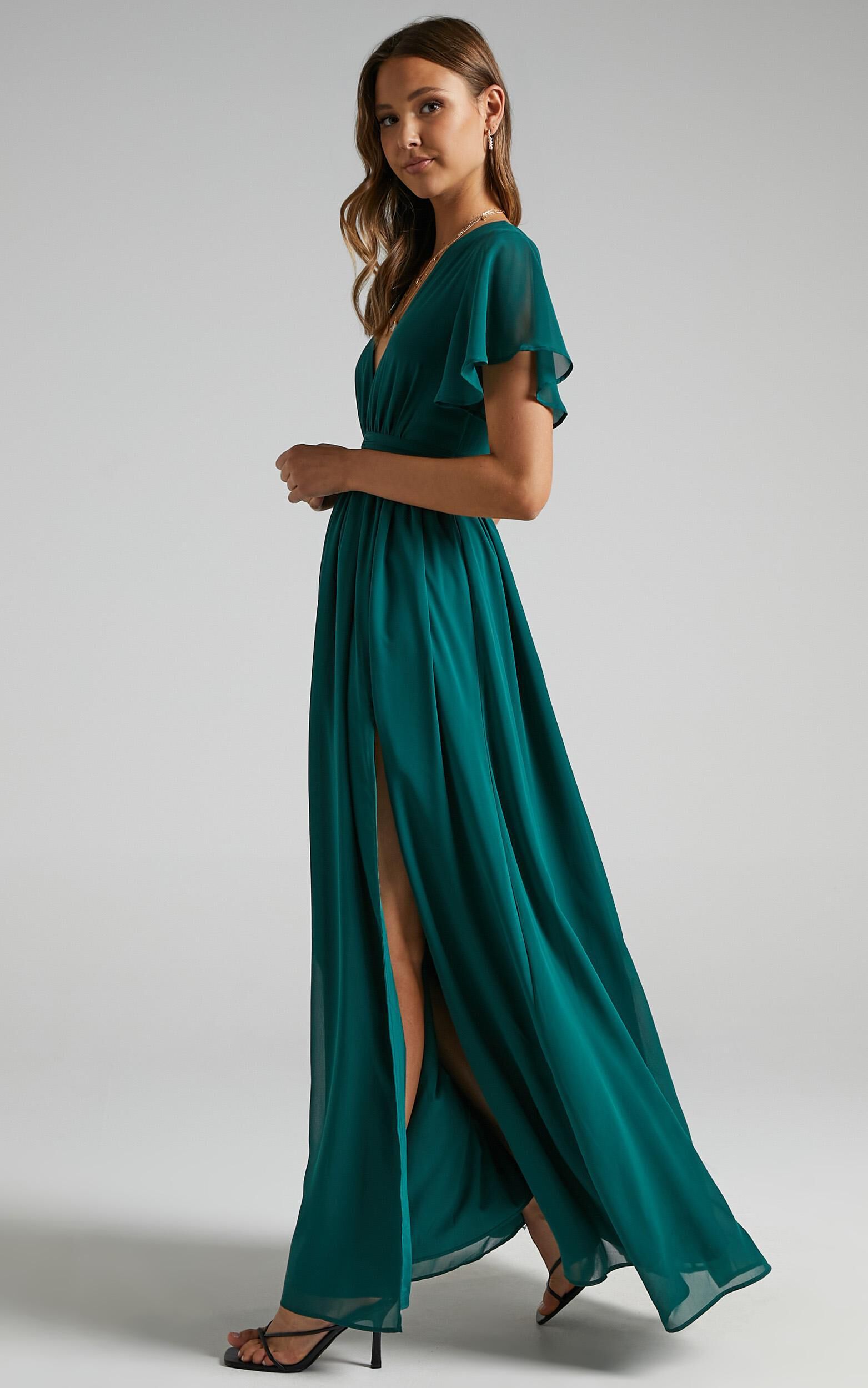 Emerald green hotsell empire waist dress