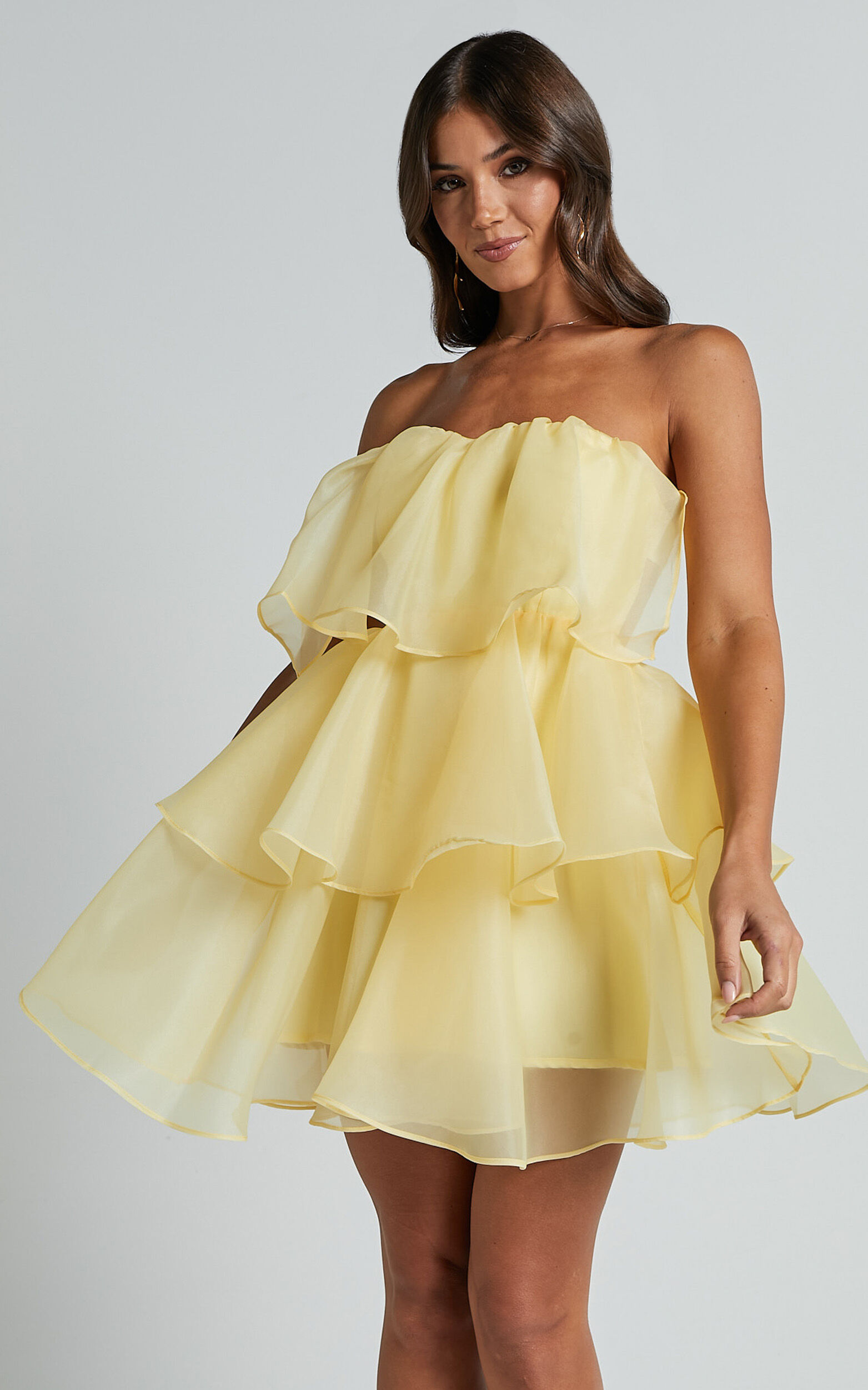 Strapless layered dress new arrivals