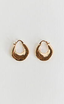 Ursula Earrings - Hammered Hoop Earrings in Gold