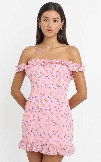 Summertime Gala Dress in Pink Floral