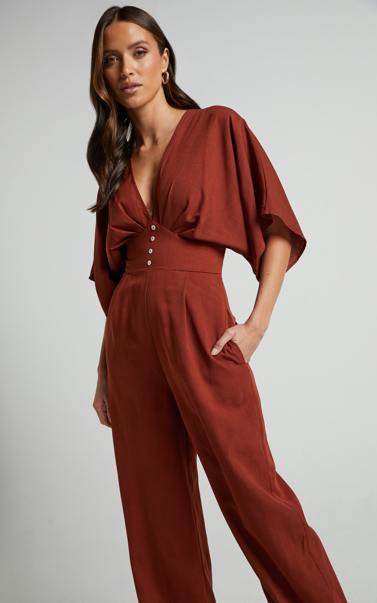 Rust shop colour jumpsuit