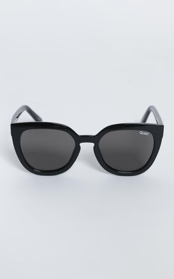 Quay - Noosa Sunglasses in Shiny Black / Smoke