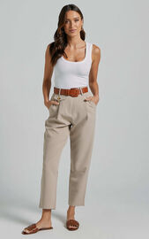 Suri Cropped Pant - High Waisted Tapered Tailored Pant With Pocket ...
