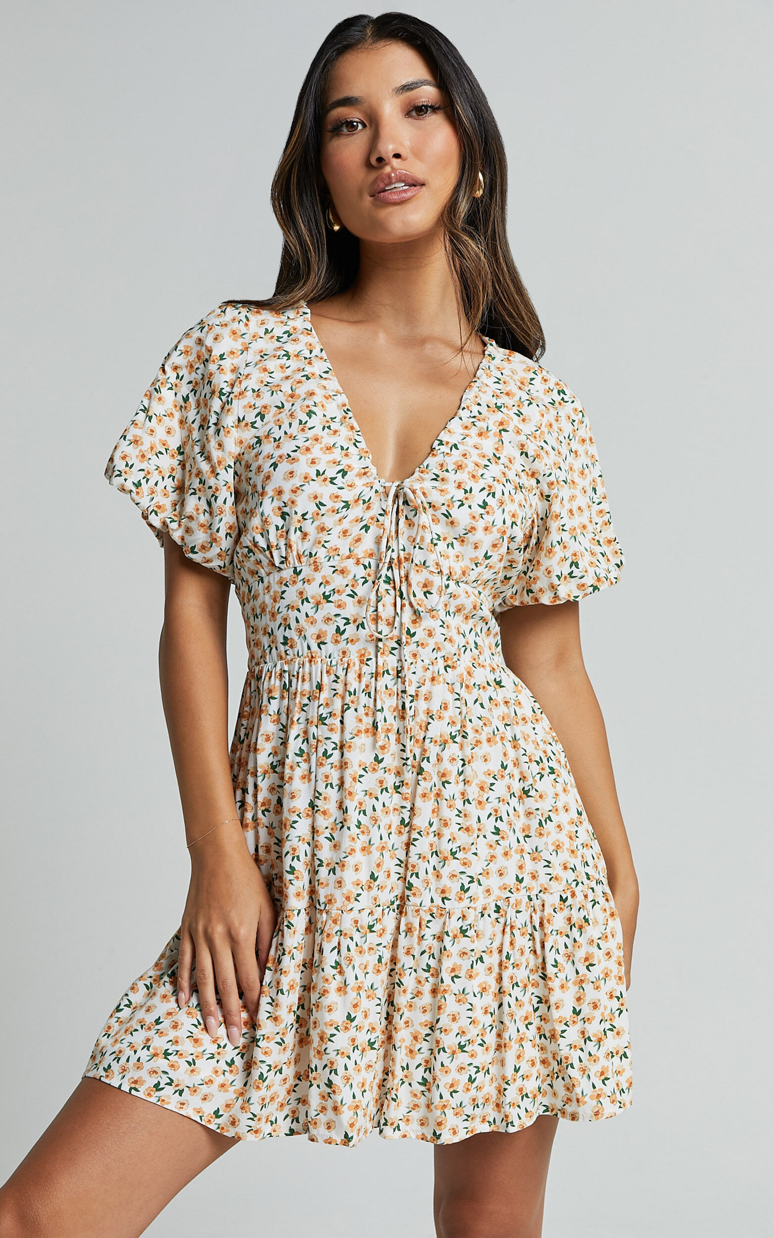 Short sleeve tie front dress new arrivals