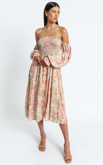 Laure Dress in Palm Print