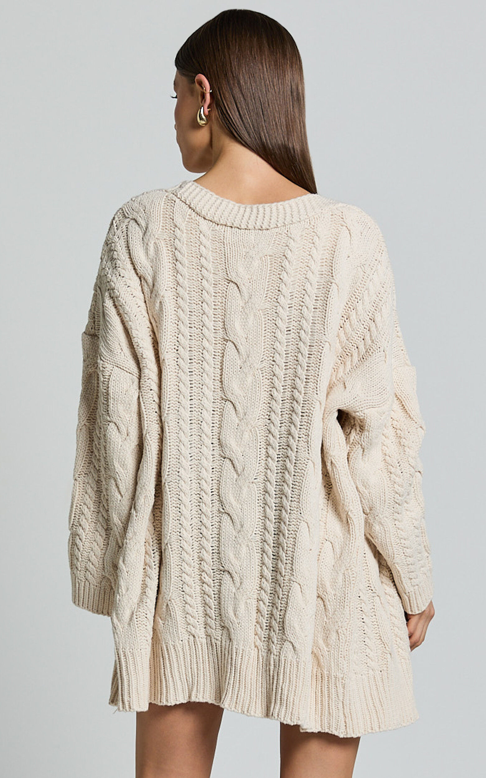Long cream knit cardigan new arrivals