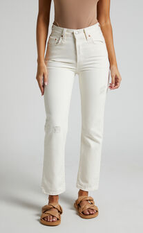 Levi's - 501 CROP ECRU BOOPER in Ecru Booper