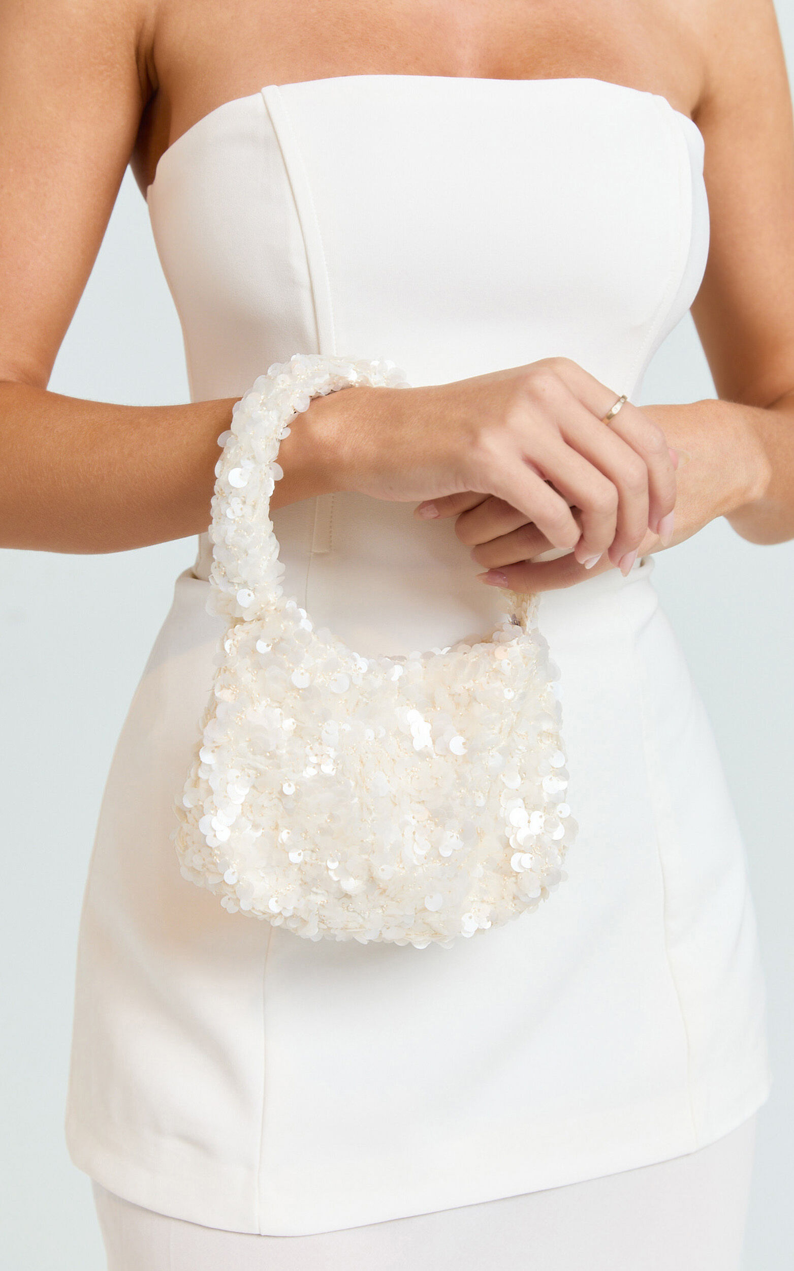 Belize Bag - Mini Sequin Bag in White - NoSize, WHT1